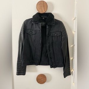 All Saints leather jean jacket